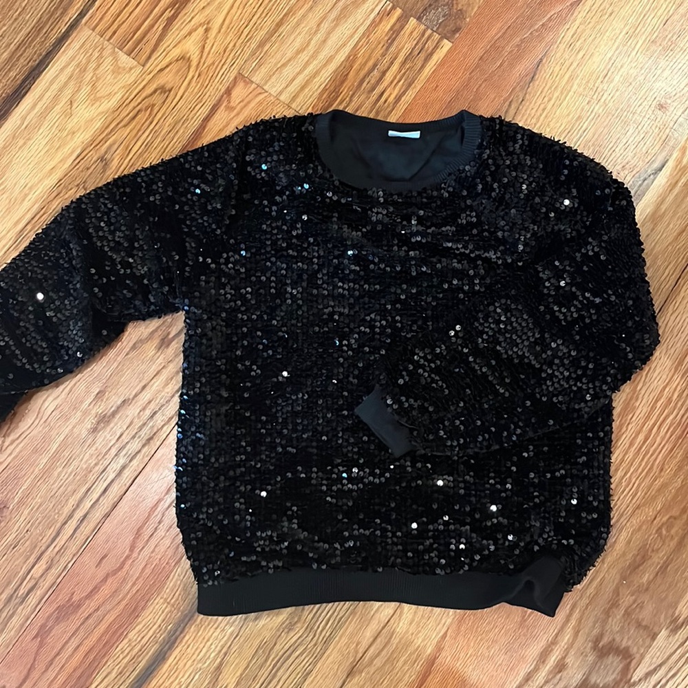 Zara kids size 9 full black sequin top